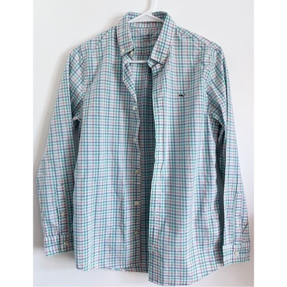 Vineyard Vines • Boys Poplin Whale Button Down Shirt - Picture 1 of 6
